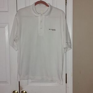 Columbia white PFG omni shade  polo shirt Sz S